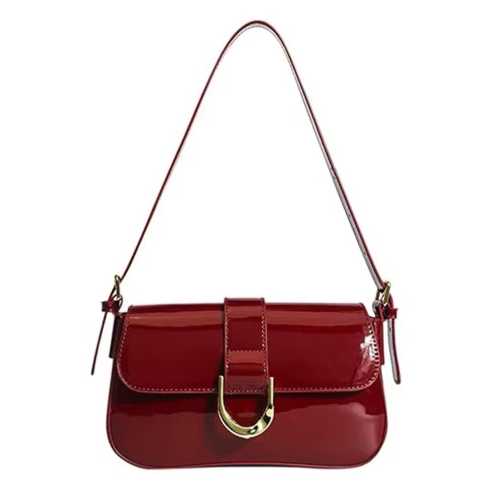 Patent Leather Handbag: Cherry Red